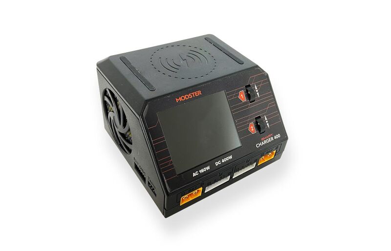 MODSTER Ladegerät AC/DC Modster Smart Duo Charger 400W 10A 2x6S Lipo mit integriertem Netzteil / MD10061