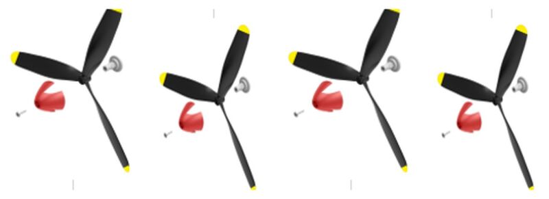 MODSTER MDX P-40 Warhawk: Luftschraubenset 2 Stück (Aufnahme für Propsaver, Luft / MD11509