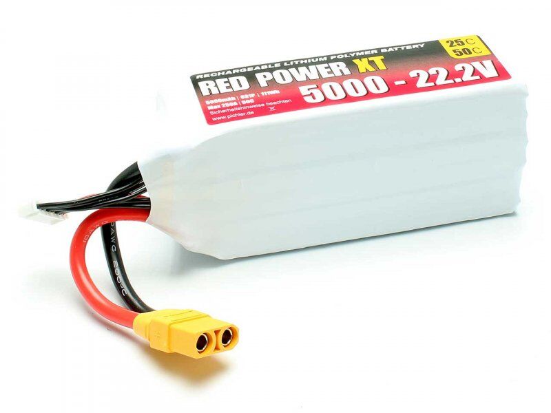 RED POWER LiPo Akku XT 5000 - 22,2V / 15458