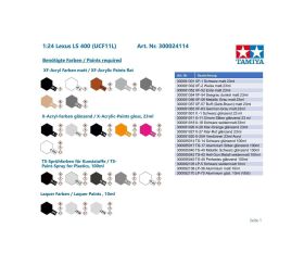 TAMIYA 1:24 Lexus LS 400 (UCF11L) / 300024114