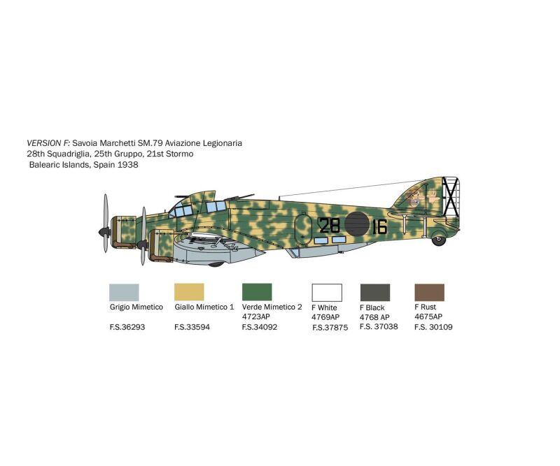 ITALERI 1:72 S.M.79 M Sparviero / 510001412