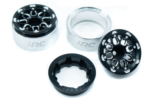 HRC Racing Räder 1/18 Crawler TRX-4M Aluminium Beadlock Schwarz 4 Stück/Set / HRC65301A