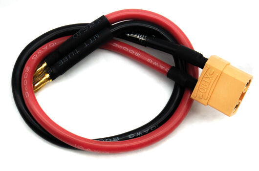 HRC Racing Ladekabel XT90 (F) zu 4mm Bullet (M) 300mm 10AWG Gold (für Netzteil) / HRC9128-XT90