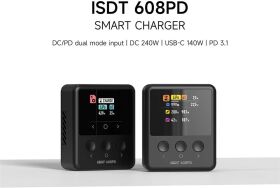ISDT 608PD Smart Charger DC 240W/10A USB C 140W/5A 1-6S Lipo / 608PD