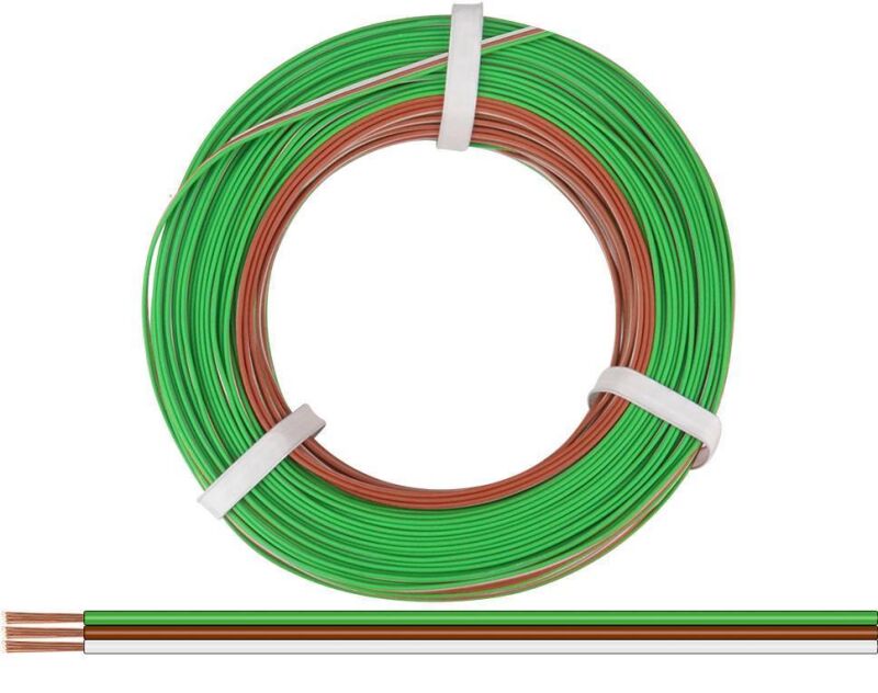 Donau Elektronik 325-485-50 - Drillingslitze 0,25 mm² / 50 m grün-braun-weiss