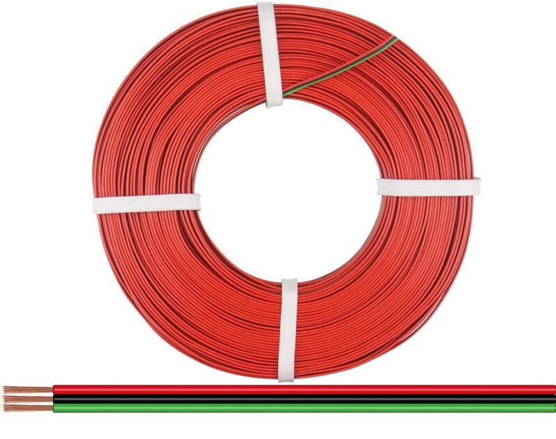 Donau Elektronik 325-014-25 - Drillingslitze 0,25 mm² / 25 m rot-schwarz-grün