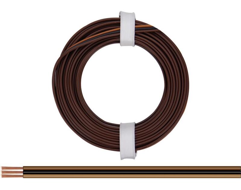 Donau Elektronik 325-818 - Drillingslitze 0,25 mm² / 5 m dunkelbraun-schwarz-hellbraun