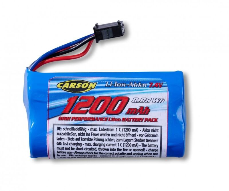 CARSON 7,4V/1200mAh Li-Ion Akku JST4: Crawler / 500608279