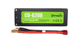 D-Power CD-6200/2S Lipo 7.4V 2S 45C mit T-Stecker / CD62002S