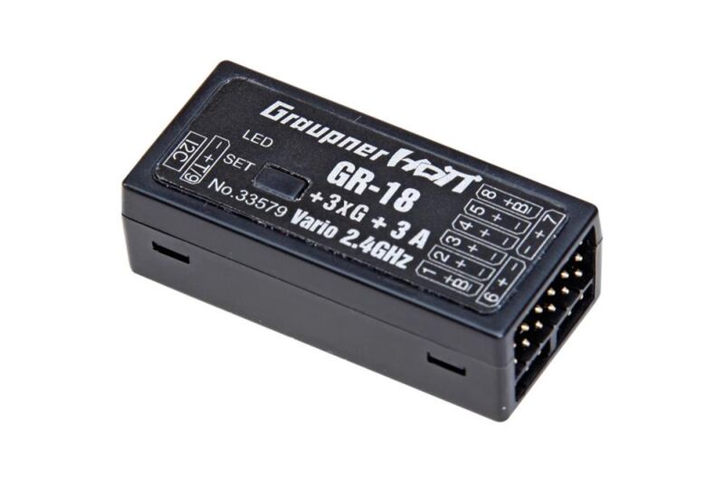Graupner GR-18 + 3xG + 3A + Vario HoTT- 2.4 GHz Empfänger / 33579
