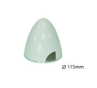 D-Power Kunststoff-Spinner Ø 115 mm weiß mit Aluminium Grundplatte / 25115W