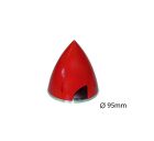 D-Power Kunststoff-Spinner Ø 95 mm rot mit Aluminium Grundplatte / 25195RN