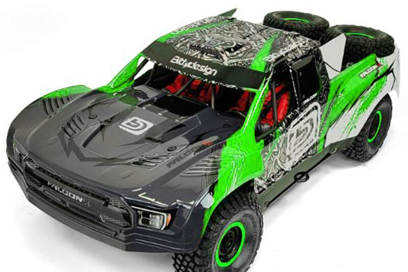 BittyDesign FALCON-X 1/7 Pre-Painted Green body for TRAXXAS UDR, Pre-cut, 1.5mm / BD-TRX7-FLCX-PPG