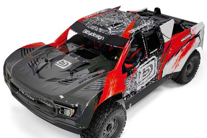 BittyDesign FALCON-X 1/7 Pre-Painted Red body for ARRMA Mojave 6S BLX, Pre-cut, 1.5mm / BD-SC7-FLCX-PPR