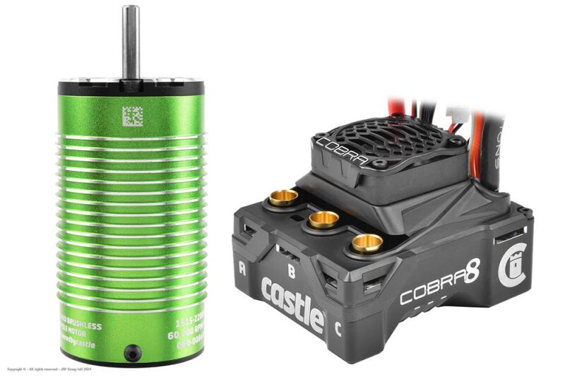 Castle Creations COBRA-8 Sensored-Sensorless Car ESC Car ESC 2-6S w/ 1515-2200KV Sensored Motor 1/8 MT 2-6S / CC-010-0172-03