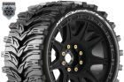 Louise RC MFT MT-CYCLONE speed 1-8 Monster Truck Tire Set Mounted Soft Black Wheels Removable 1-8 MT HEX 17mm 0" & 1/2" OFFSET L-T3356SB / LR-T3356SB
