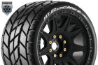 Louise RC MFT MT-ROCKET speed 1-8 Monster Truck Tire Set Mounted Soft Black Wheels Removable 1-8 MT HEX 17mm 0" & 1/2" OFFSET L-T3353SB / LR-T3353SB