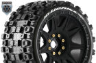 Louise RC MFT MT-UPHILL speed 1-8 Monster Truck Tire Set Mounted Soft Black Wheels Removable 1-8 MT HEX 17mm 0" & 1/2" OFFSET L-T3354SB / LR-T3354SB