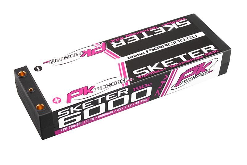 PK Racing PK-200-260 Li-Po SKETER 150C 7.4V 2S 6000mAh Hardcase Stick 2S 4mm Bullet EFRA BRCA / 01-PK-200-260