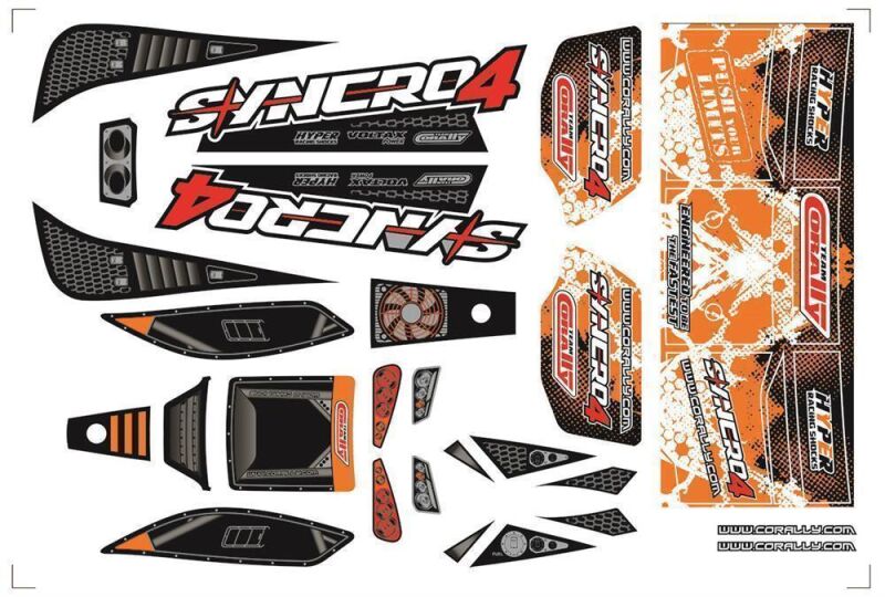 Team Corally SYNCRO 4 Decal sheet Orange 1 pc / C-00180-1055-1O