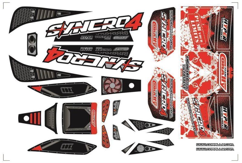 Team Corally SYNCRO 4 Decal sheet Red 1 pc / C-00180-1055-1R