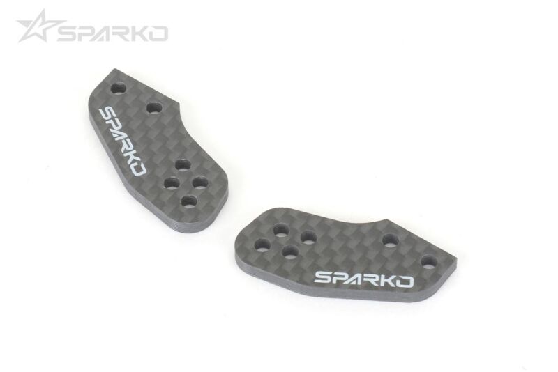 Sparko F8 Kohlefaser Achsschenkelplatte 4 Löcher 3.0mm (2) / SPKF83016OP