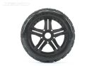 Jetko EX King Cobra 1:8 Buggy Belted Tyre Black Wheels 17mm Hex (2) / JK1502RB