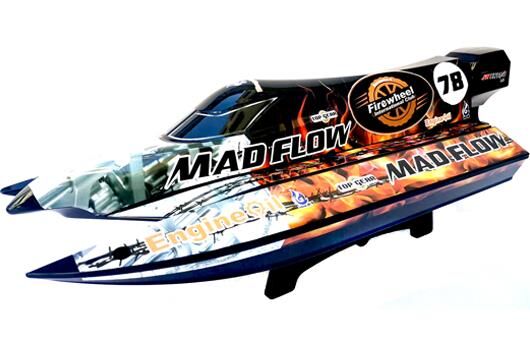 Joysway Rennboot Elektrisch RTR Mad Flow V3 BRUSHLESS HRC COMBO 11.1V 2500mAh 40C LiPo & AC Balance Ladegerät / JOY8653V3-PLUS