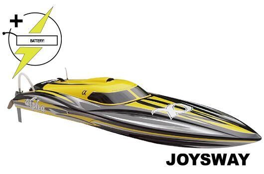 Joysway Rennboot elektrisch RTR Alpha BRUSHLESS HRC COMBO 2x 11.1V 4500mAh 40C LiPo Farbe Gelb / JOY8901Y-PLUS