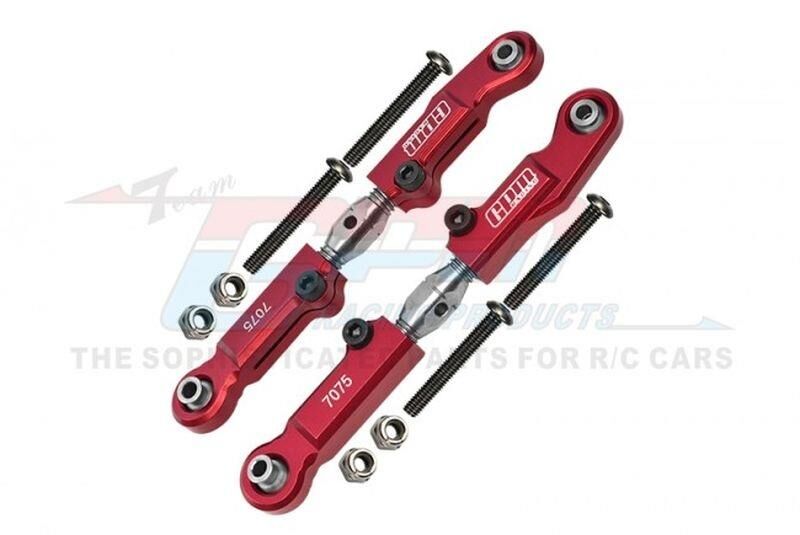 GPM Edelstahl Spurstange m. Alu-Kugelpfannen oben hinten rot / GPMMAF057SNR