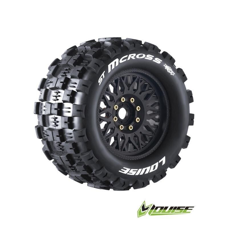 LOUISE ST-MCROSS 1/8 SPORT (2) Uni-Sechskant tauschbar Felge schw / LOUT3327X