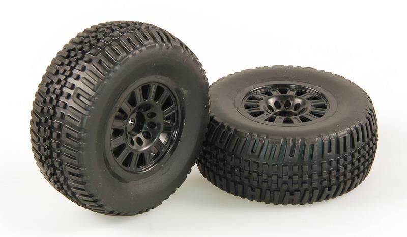 Helion Räder verklebt, schwarze Felge, 2 Stück (Dominus SC) / HLNA0153