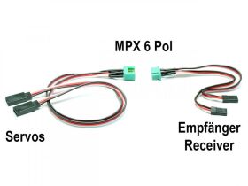 PICHLER Kabelsatz für 2 Servos MPX 6-Pol Stecker /...