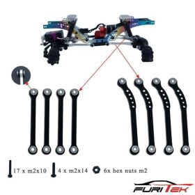 FURITEK ALU HIGH CLEARANCE LINKS SET FOR FCX24 BLACK /...