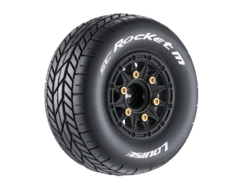 LOUISE SC-Rocket Reifen M soft auf Felge schwarz 12/14/17 mm (2) / LOUT3228SB