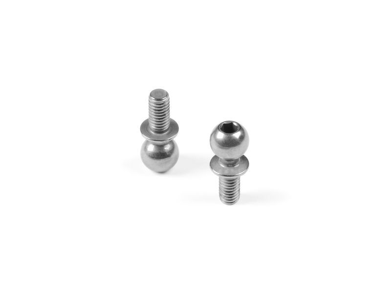XRAY HARD STEEL BALL END 5.4MM WITH THREAD 6MM NICKEL COATED (2 / XRA362656