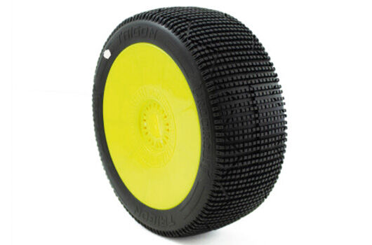 ProCircuit Tires - 1/8 Buggy - Trigon V3 Buggy C1 (Super Soft) Pre-Mounted Yellow (2pcs.) / PCY2007-C1