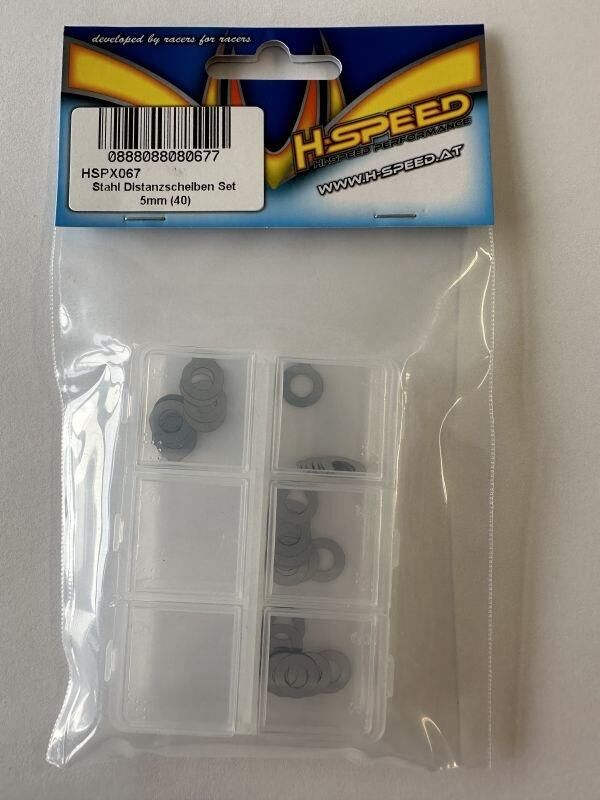 H-SPEED Stahl Distanzscheiben Set 5mm (40) / HSPX067