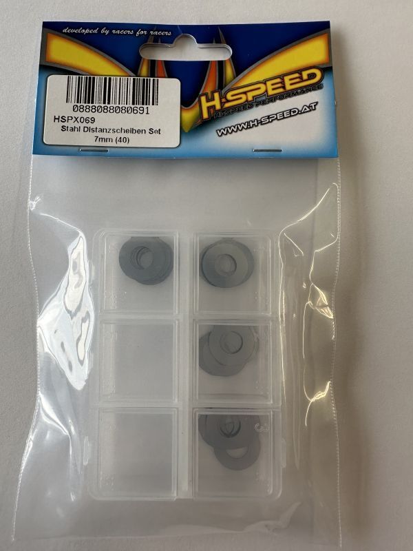 H-SPEED Stahl Distanzscheiben Set 7mm (40) / HSPX069