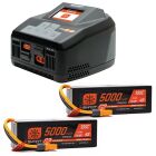 SPEKTRUM Smart Powerstage 8S Surface Bundle: (2) G2 5000mAh 4S LiPo IC5 & S2100 Charger EU / SPMXPSS850I
