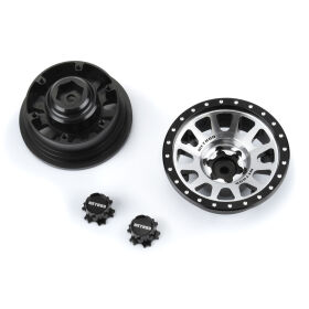 Pro-Line 1/6 Method 305 Alum F/R 2.9 +2 Offset SCX6 Wheel Faces (2) Silver / PRO281400
