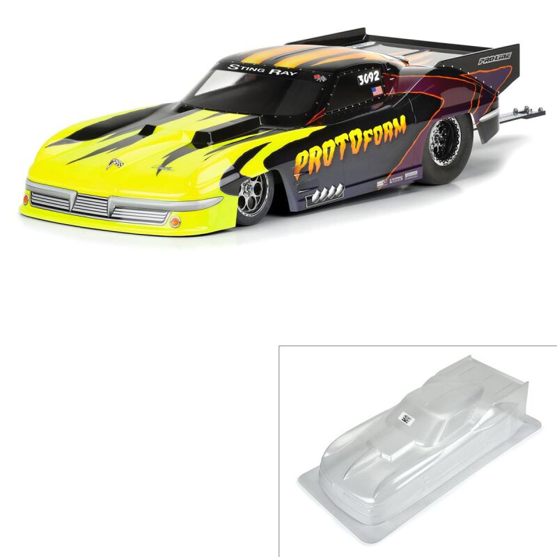 PROTOform 1/10 1963 Chevrolet Corvette Stingray Pro Mod Clear Body: Drag Car / PRM158800