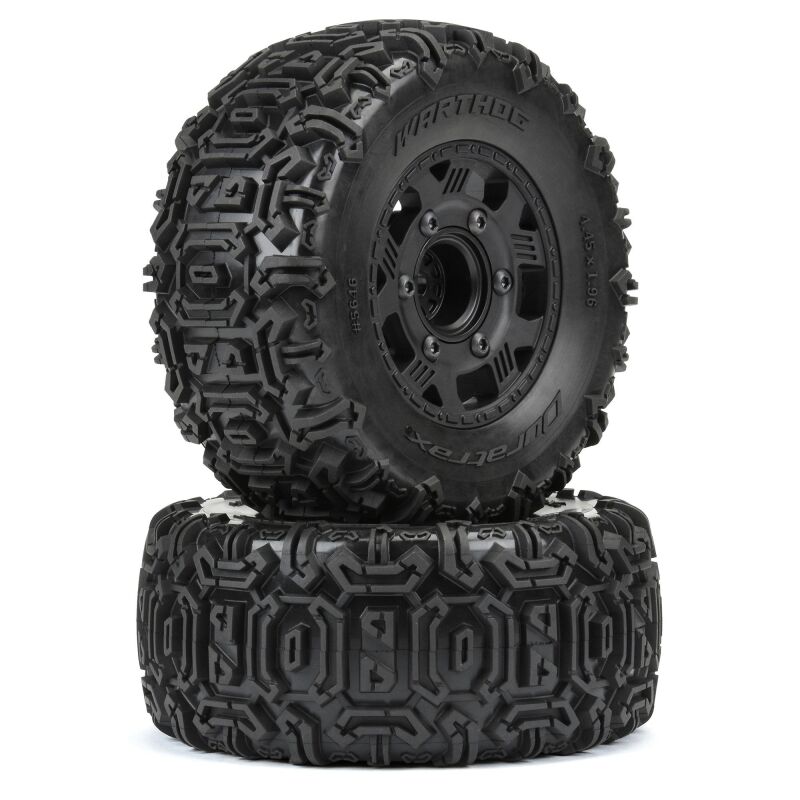DURATRAX 1/10 Warthog F/R 2.2/3.0 SC Tires MTD 12 & 14mm Black Ripper (2) / DTX564610