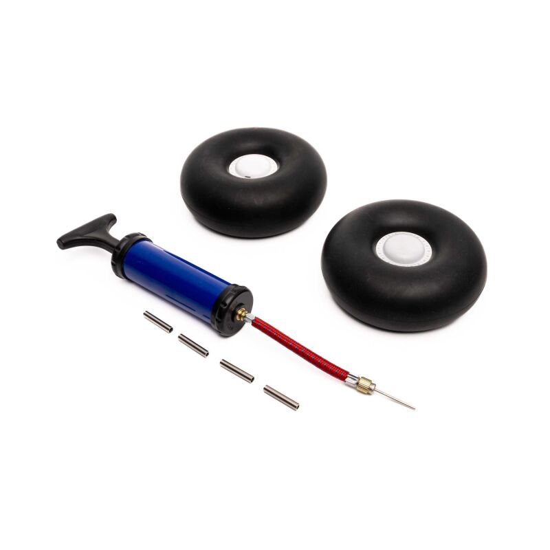 E-Flite Inflatable Bead-Lock Rubber Tire Set: 120-130mm diameter 3mm-5mm axle / EFL-1350