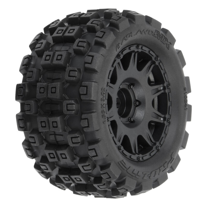Pro-Line 1/18 Badlands MX 1.85 F/R MTD 12mm Black Raid: Granite GROM / PRO1024110