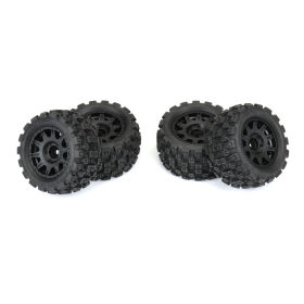 Pro-Line 1/18 Badlands MX 1.85 F/R MTD 12mm Black Raid: Granite GROM / PRO1024110