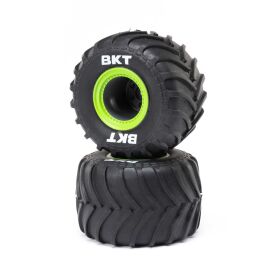 Losi MT Tires,grün Beadlock, Premount(2): Mini LMT /...