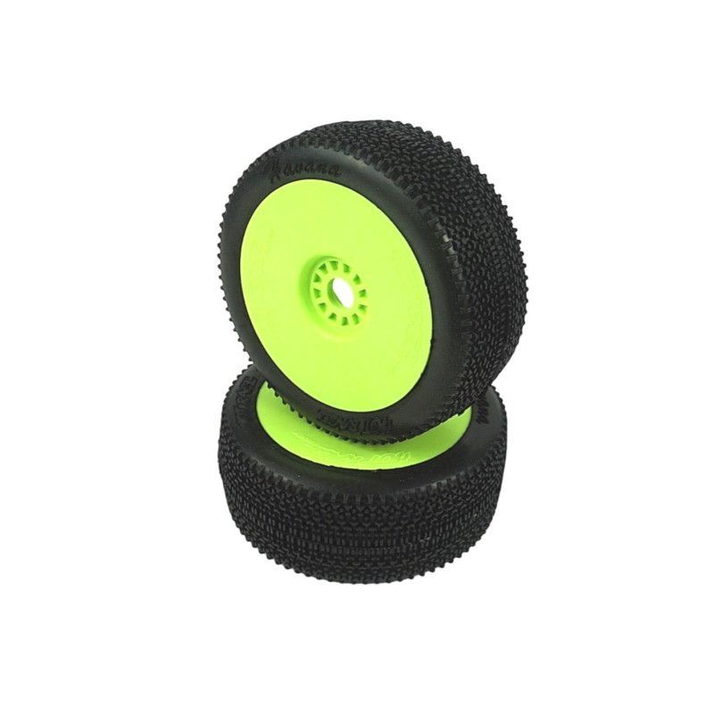 HOTRACE 1/8 Buggy Havana Reifen weiß auf Felge gelb (2) / HRE001-0764