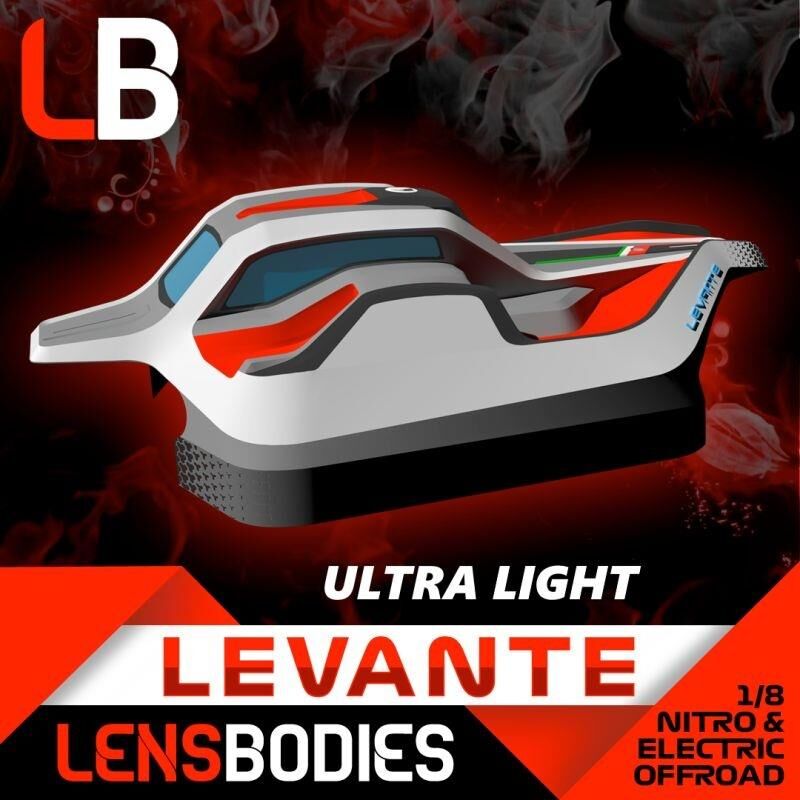 HOTRACE LENS BODIES 1/8 Offroad Levante Karosserie ultra-leicht / HRELB08LVT-UL