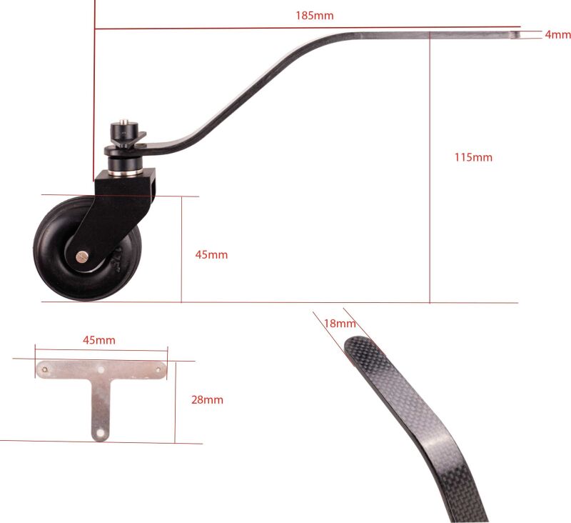 Robbe Modellsport Heckfahrwerk Carbon mit Rad Ø 45mm 100cc / 56000109